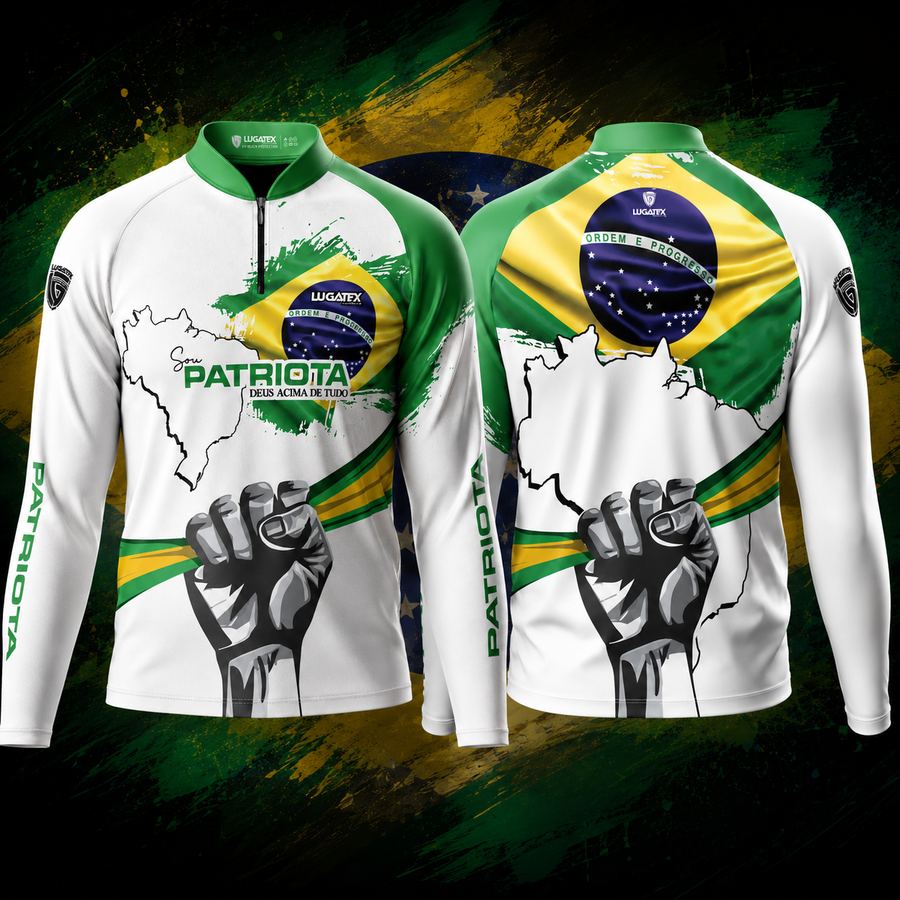 Camisa Sou Patriota Branca — frente e verso