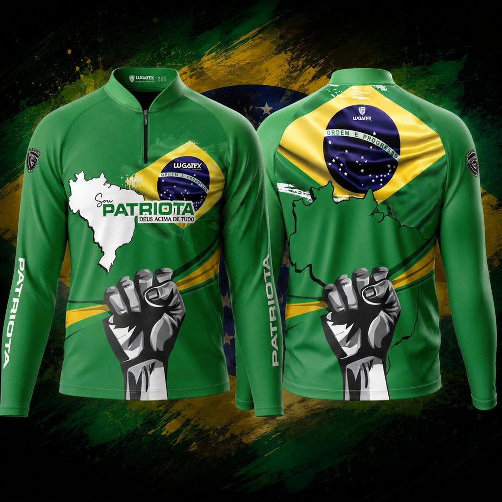 Camisa Sou Patriota Verde — frente e verso